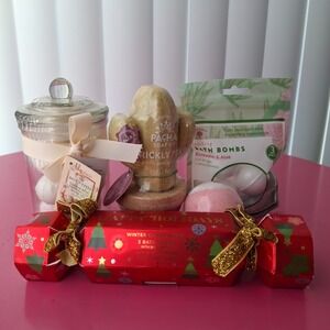 Bath Bomb & Fizzies Lot: Pacha Soap Prickly Pear/Candy Apple Christmas Cracker